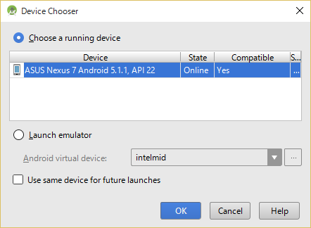 Android Studioでデバッグ開始